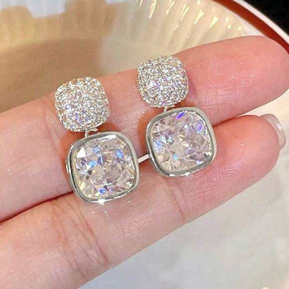 Cubic Zirconia Gemstone Earrings - Picture 2 of 6